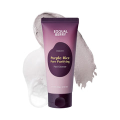 EQQUALBERRY Purple Rice Pore Purifying Pack jar shows deep pore cleansing action