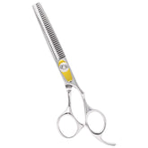Equinox International professional hair scissors 6.5-inch angle shot shows precise thinning capability