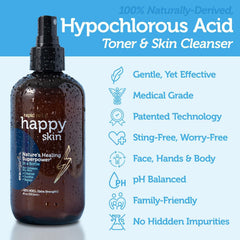 Era Organics Happy Skin HOCL toner spray application – quick, sting-free refresh for face and body.