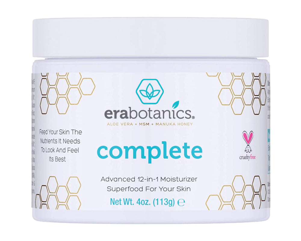 Era Organics Manuka Honey Face Cream packaging close-up highlighting sustainable ingredients for daily nourishment