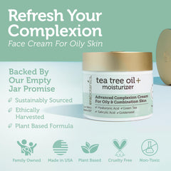 Green tea and willow bark ingredients in Era Organics Tea Tree Cream for oil balance