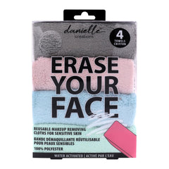 ERASE YOUR FACE toallas de microfibra para quitar maquillaje con agua, limpieza suave y eficaz.