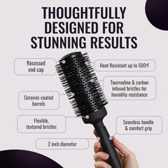 ERGO ceramic round brush styling on wet and dry hair for added volume.