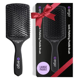 ergo ionic paddle brush shows large polishing shine for smooth, glossy hair