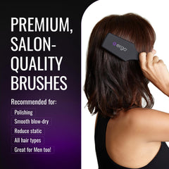 ERGO Mini Ionic Polishing Paddle Brush detailed pins — gentle detangling for all hair types