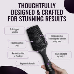 ERGO Mini Ionic Polishing Paddle Brush ergonomic grip — comfortable one-handed styling