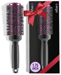 ERGO Super Gentle Round Hair Brush in blowout action for voluminous, smooth results.