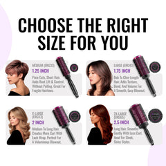ERGO Tourmaline Crystal bristles detail highlights shine and frizz reduction