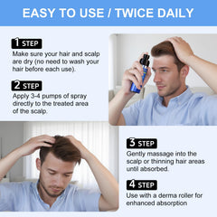 ERWCNMIE minoxidil spray absorbs quickly into the scalp with a lightweight feel.