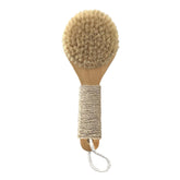 ESKER Dry Brush bristles close-up for gentle exfoliation and improved circulation.