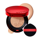 Espoir Be Velvet Cushion Foundation 24 Latte puff-application for quick, buildable coverage