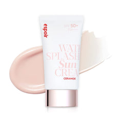 Espoir Water Splash Sun Cream bottle shows dewy hydration for daily protection.