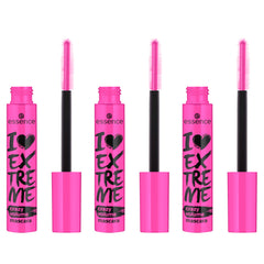 essence I Love Extreme Crazy Volume Mascara pack-front shows value-packed triple-pack for everyday wear.