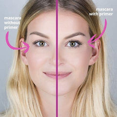 essence volume booster lash primer application step showing buildable volume base for mascara