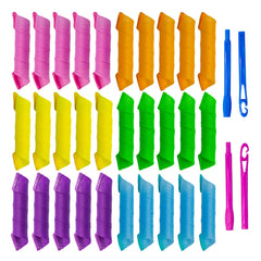 Essenergi 30pcs heatless hair curlers set in spiral rollers for versatile styling