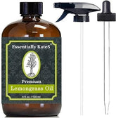 Essentially KateS lemongrass oil bottle for uplifting aromatherapy.