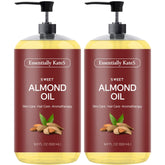 Essentially KateS Sweet Almond Oil bottle front shows a pure, lightweight moisturizer for skin and hair.