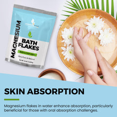 EssentiallyBased magnesium flakes close-up crystals in resealable pack for easy use