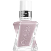 essie gel couture gray bottle showing long-lasting vegan color with gel-like shine