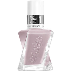 essie gel couture gray bottle showing long-lasting vegan color with gel-like shine