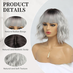 EssionTech premium-synthetic-fiber wig offers natural shine and light feel.