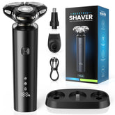 ETENTOUS electric razor magnetic head close-up demonstrates precise shaving for clean lines.