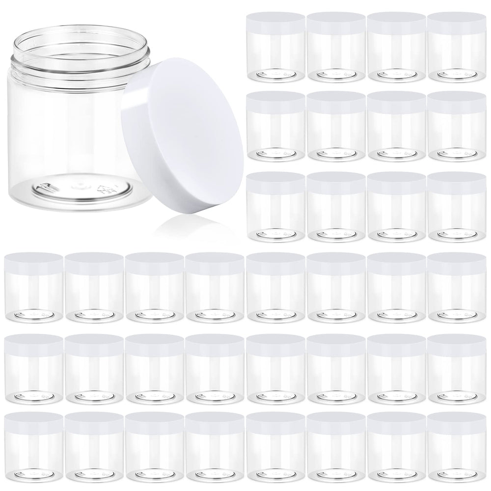 Eternal Moment 4 oz clear jar with white lid in a 36-pack for organized cosmetics.