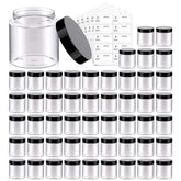 Eternal Moment 4oz clear jar with black lid front view for compact cosmetic storage.