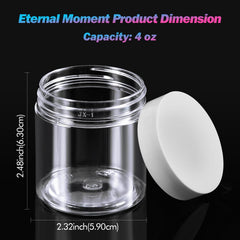 Eternal Moment 4oz clear jar with lotion sample content visible and ready for display.