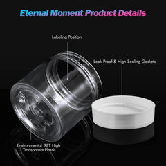 Eternal Moment wide-mouth cosmetic jar promotes easy filling and scooping for creams.