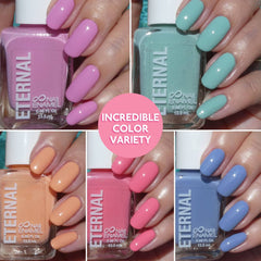 Eternal Pastel Nail Polish Set orange bottle delivers vibrant summer pop in two coats