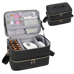 Ethereal Leather Nail Polish Organizer Case top view for easy access and organized storage.