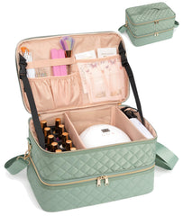 Ethereal Nail Polish Organizer Case top view shows organized bottle storage for fast manicures.