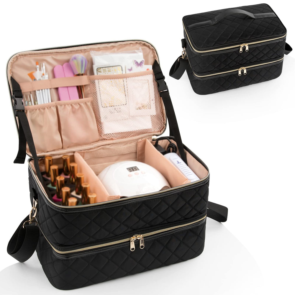 Ethereal Nail Polish Organizer top layer setup with lamp and tools for efficient manicures