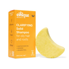 Ethique Clarifying Shampoo Bar pour bottle signaling oil control for oily hair