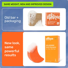 Ethique Volumizing Shampoo Bar solid form demonstrates compact travel-size solution.