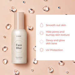 ETUDE Face Blur smoothing coral-base priming shows natural milky skin glow for radiant makeup