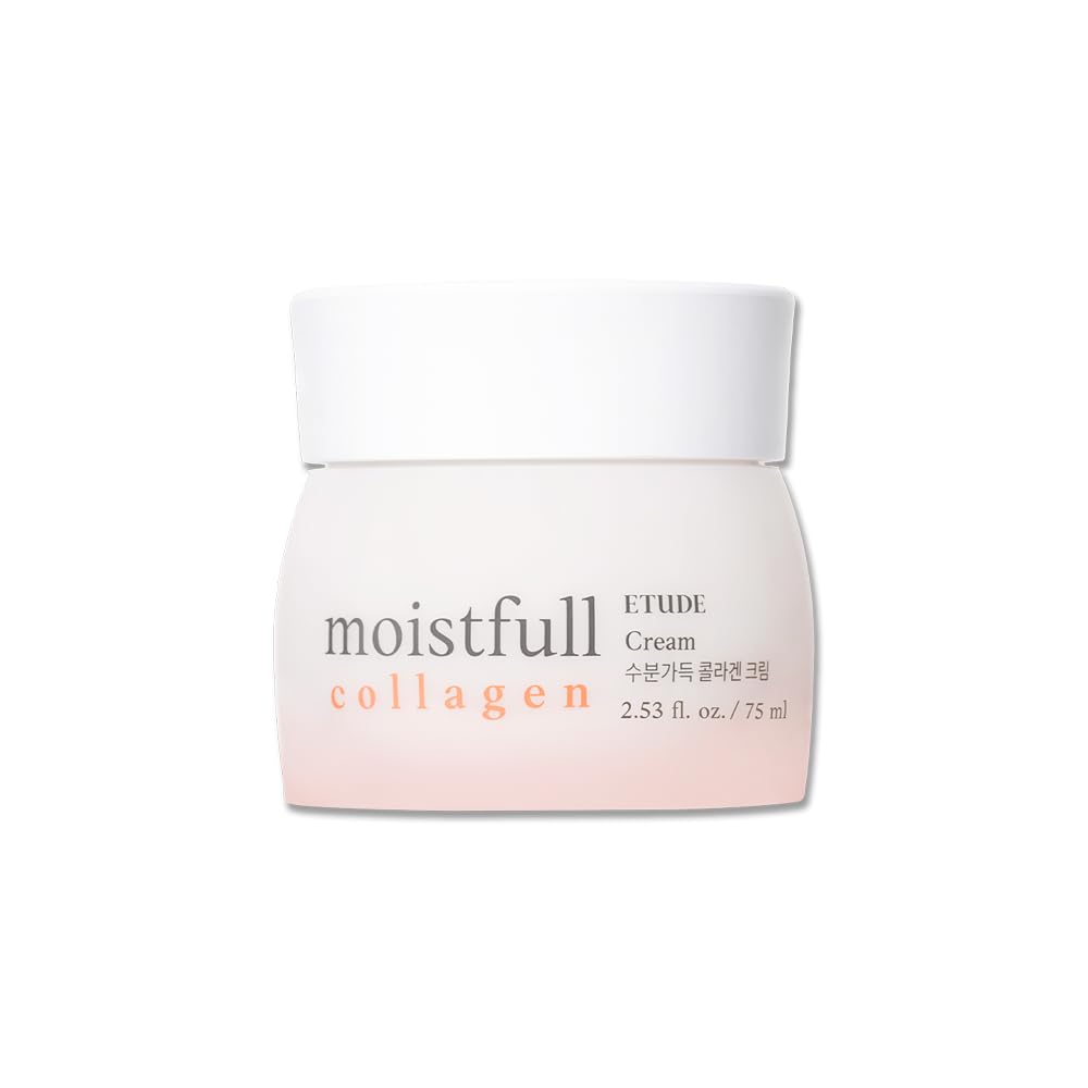 ETUDE Moistfull collagen cream tube close-up highlighting rich hydration texture