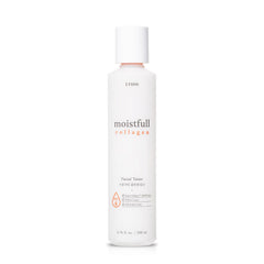 Etude Moistfull Collagen Toner bottle shows hydrating skincare for a dewy complexion.