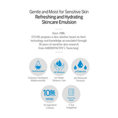 ETUDE SoonJung application on cheek demonstrates quick absorption and calm skin