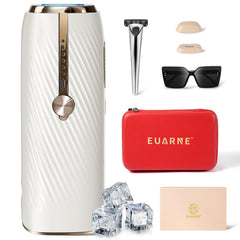 EUARNE laser hair removal device front view in ivory-gold for premium at-home sessions.