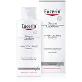 Eucerin Dermo Capillaire Shampoo bottle showing gentle cleansing for sensitive scalps.
