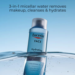 Eye makeup removal with Eucerin micellar water demonstrates waterproof makeup removal capability