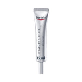 Eucerin Hyaluron Filler Eye Treatment tube closeup showing hydrating formula