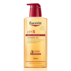 Eucerin pH5 Shower Oil 400ml bottle for gentle cleansing on sensitive skin.