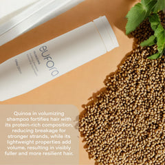Eufora Volumizing Nourishing Shampoo close-up of hair fibers appearing thicker.