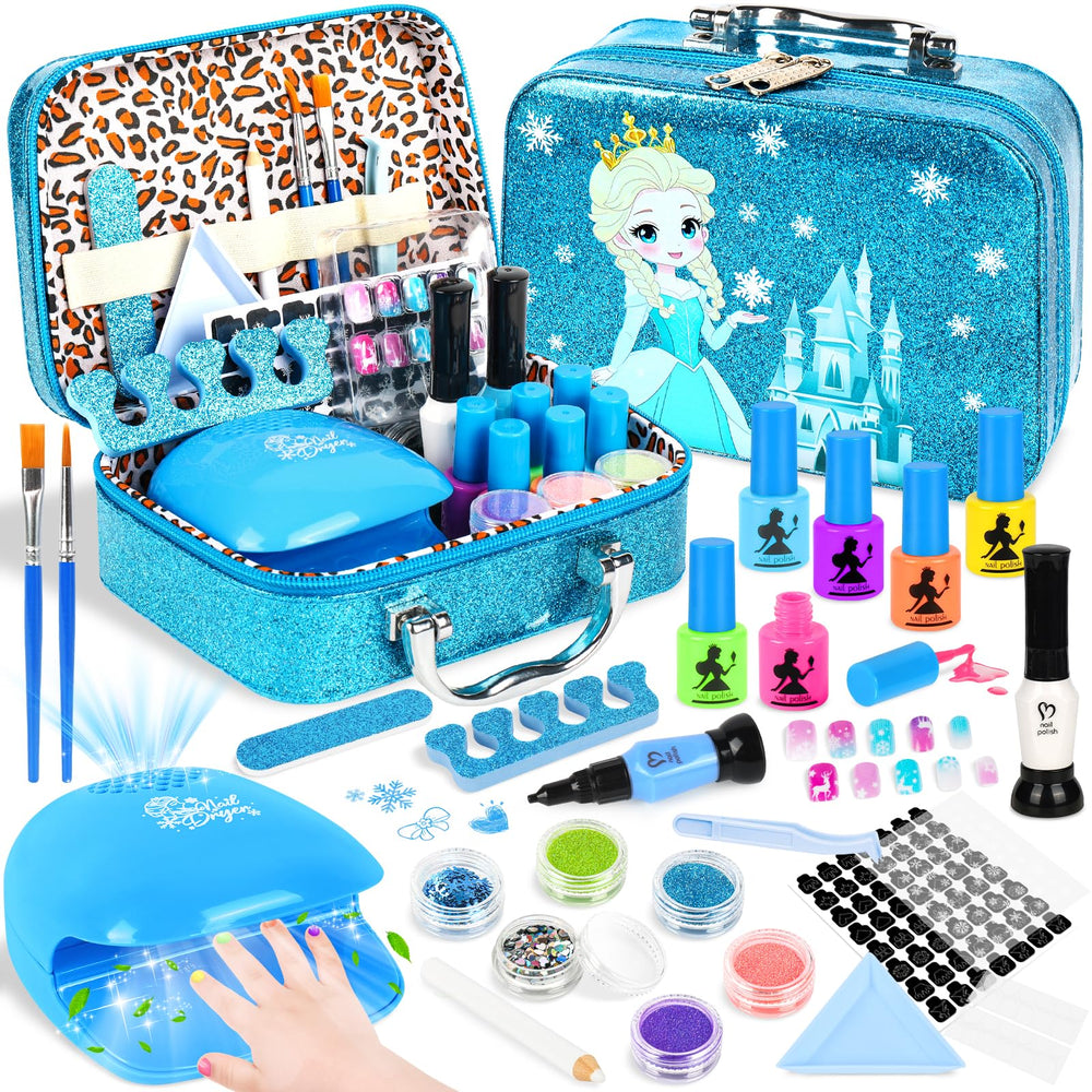 EULRGAUS kids nail polish set box keeps art supplies organized for easy play.