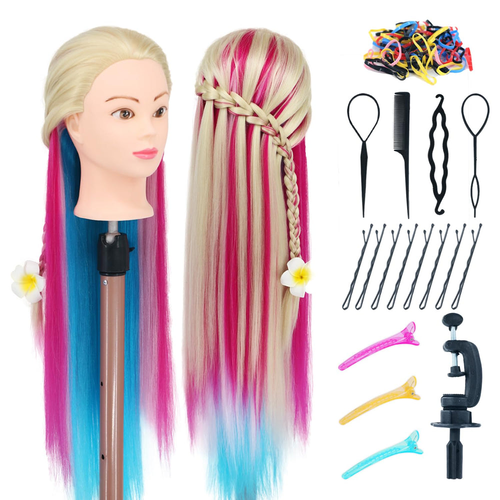 Eumos mannequin head 29in hair length for realistic styling practice