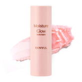 EUNYUL Moisture Glow Multi Balm Stick applied to face for portable hydration and glow.