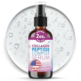 Eva Naturals Collagen Peptide Serum bottle shows hydration and firming potential.